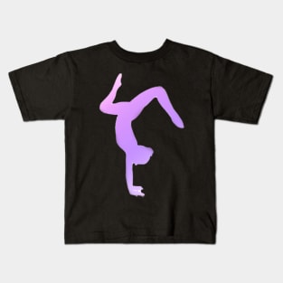 A silhouette of a double stag handstand Kids T-Shirt